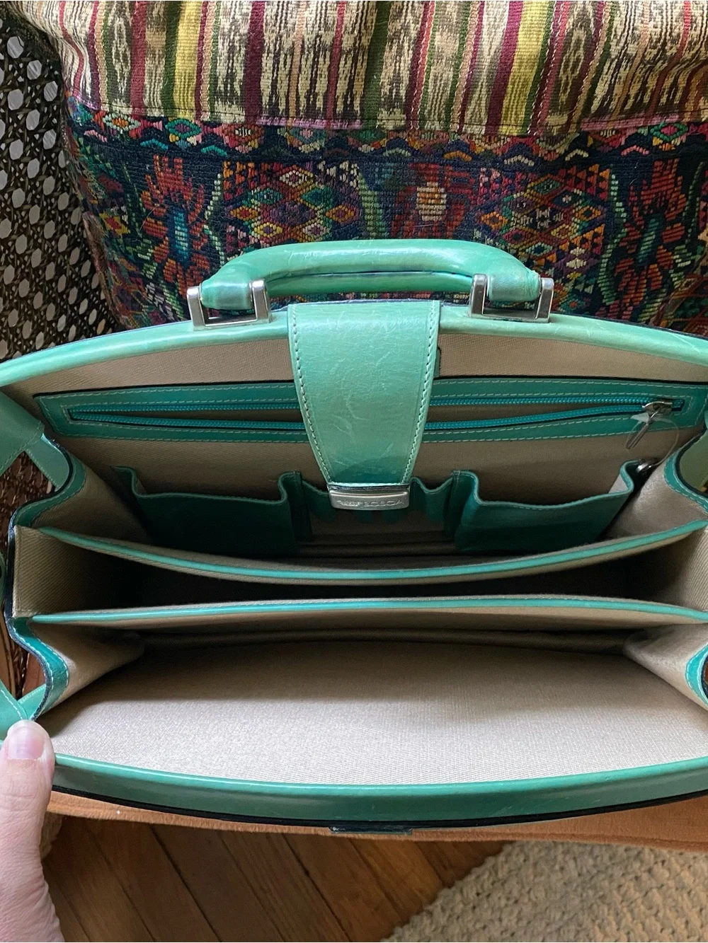 *Rare* Turquoise Bosca Italian Leather Briefcase